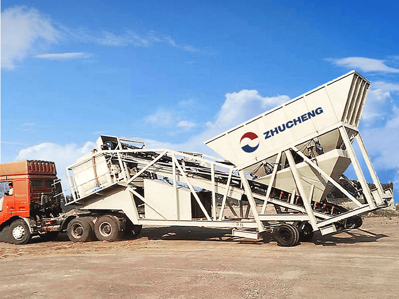 加纳75m3/h移动式混凝土搅拌站安装成功